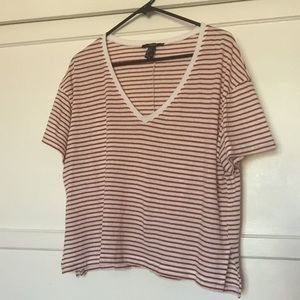 Forever 21 white and orange stripped shirt